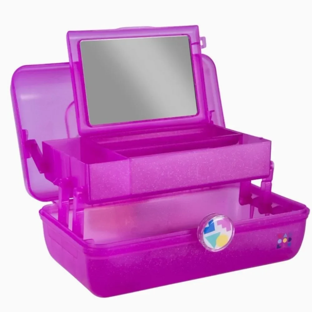 Caboodles Vintage On The Go Classic Cosmetic Case-‎ Pink Sparkle